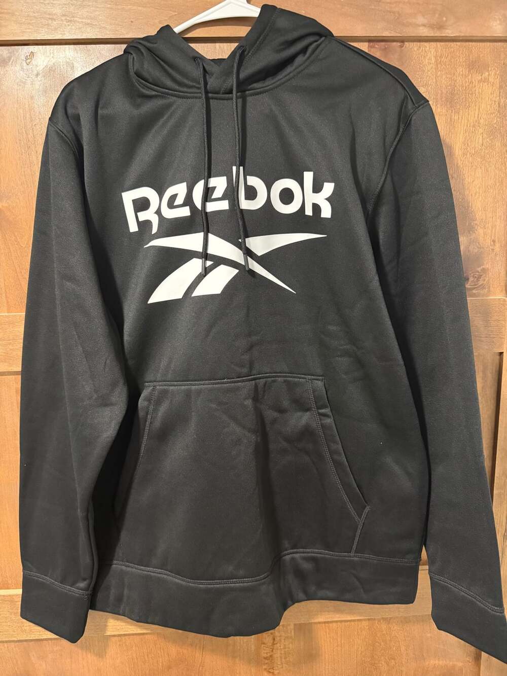 Reebok Men's Identity Fleece Big Logo Pullover Hoodie in Black